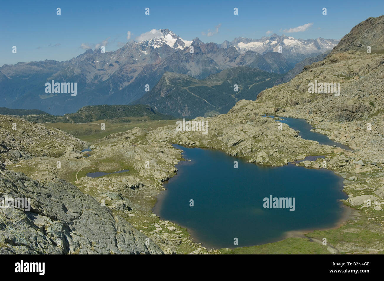 Seen in der Nähe von Pizzo Scalino Berg, Val Malenco, Italien Stockfoto