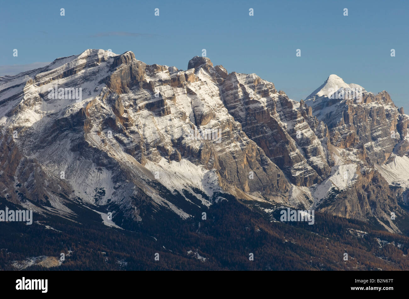 Dolomiten: Conturines Berge, Gadertal, Italien Stockfoto