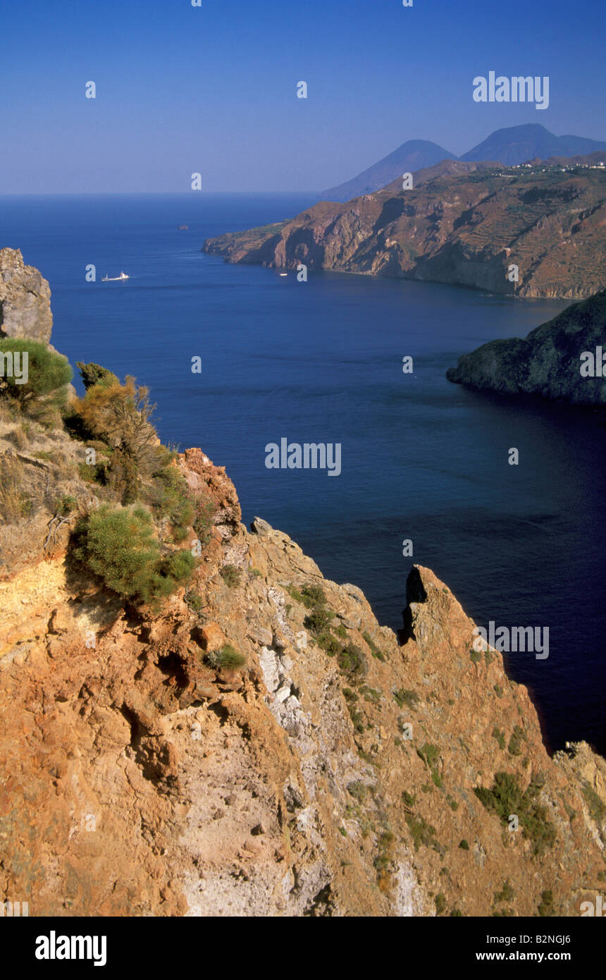 Westküste von Osservatorio Bereich, Äolischen Lipari, Italien Stockfoto