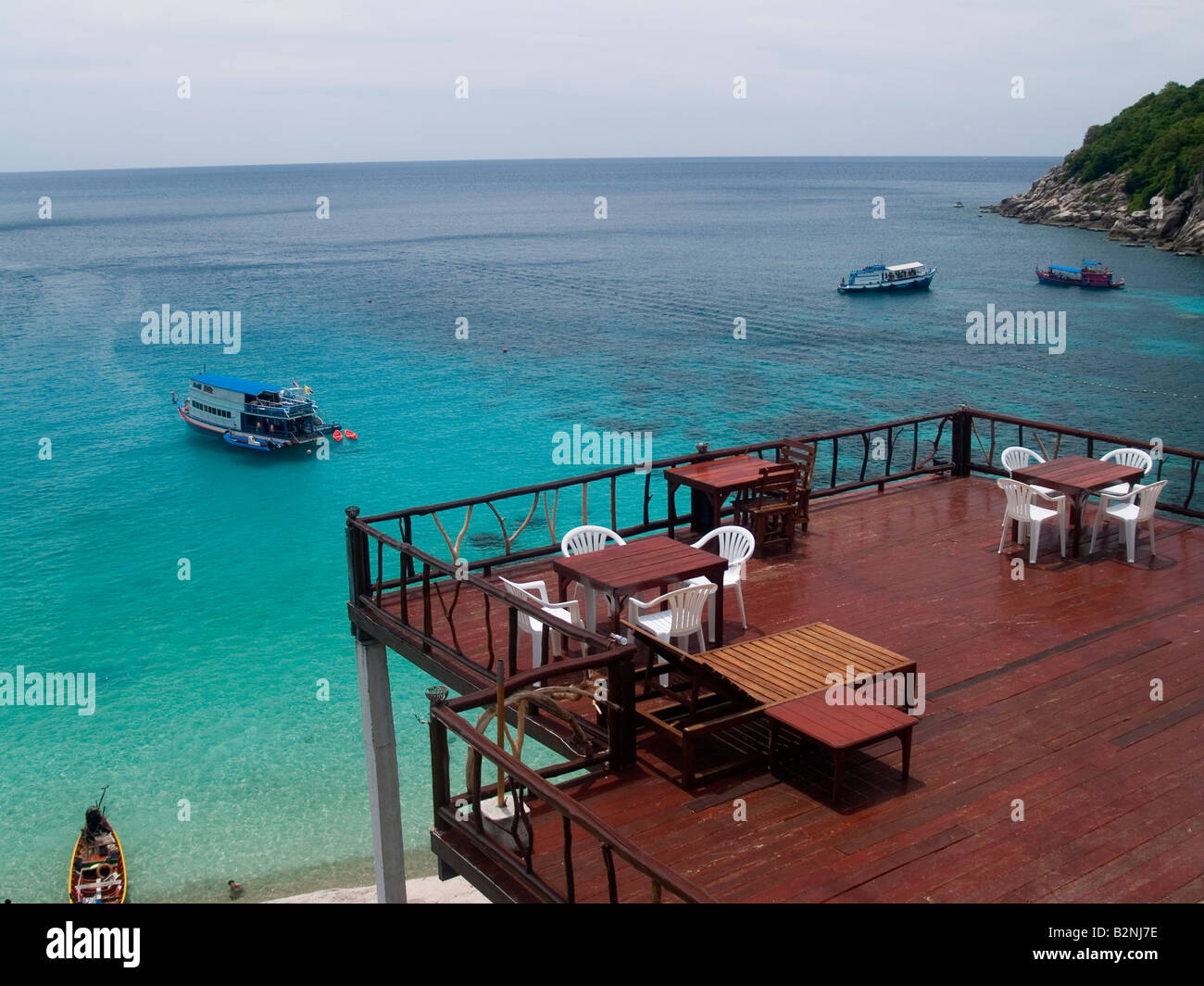 schöne Aussicht vom Restaurant von atemberaubenden Mango Bay auf Koh Tao Insel in Thailand Stockfoto