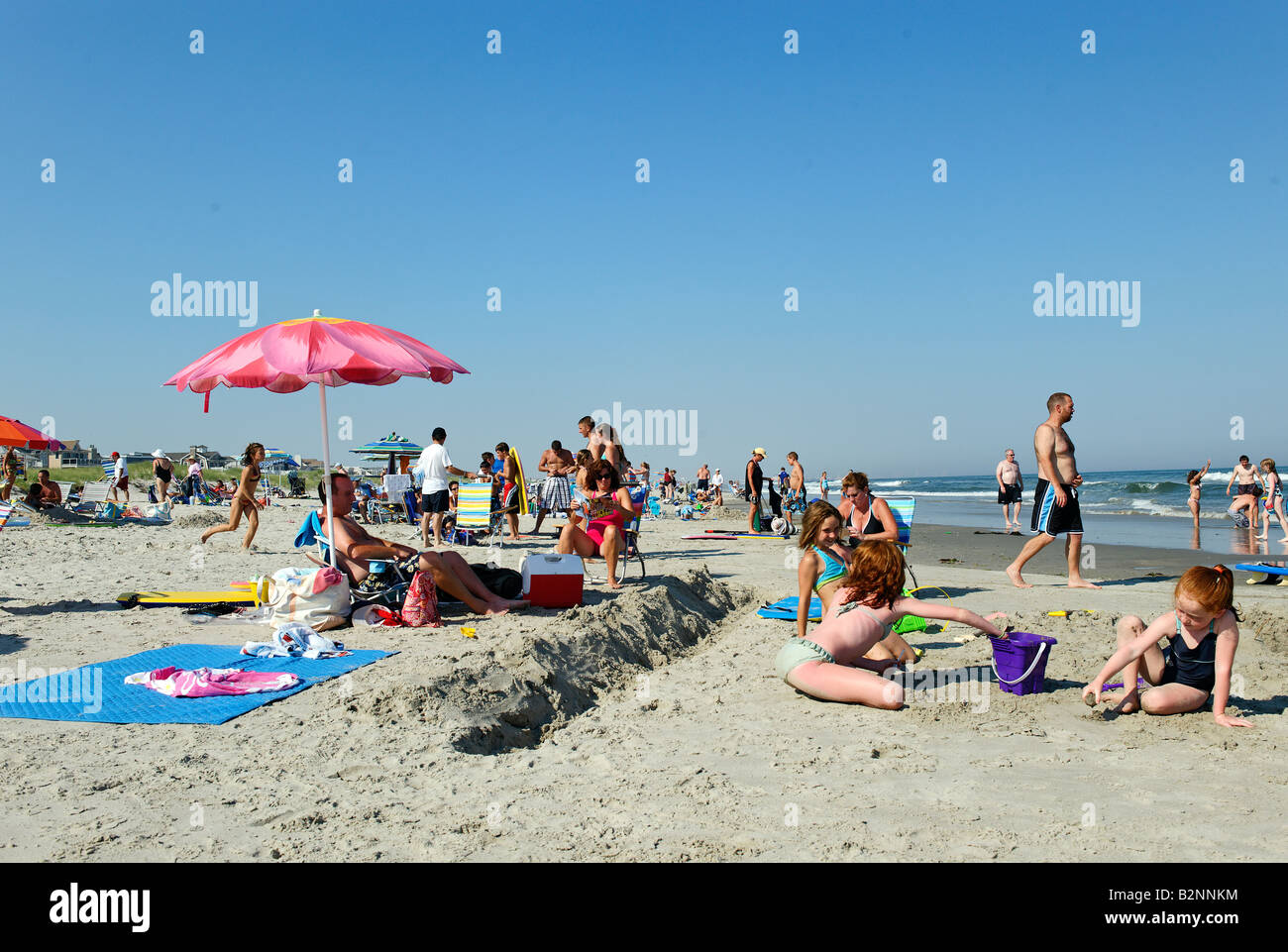 Tag am Strand Ocean City, New Jersey Stockfoto