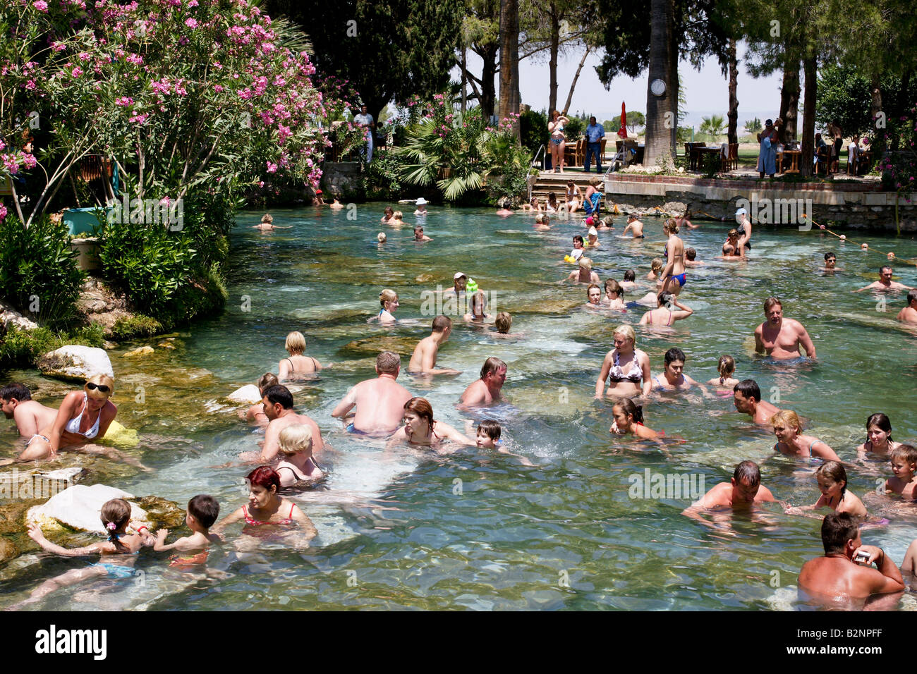 Sacred beheizt, alten Pool Pamukkale, Touristenattraktion, römischen pool Stockfoto