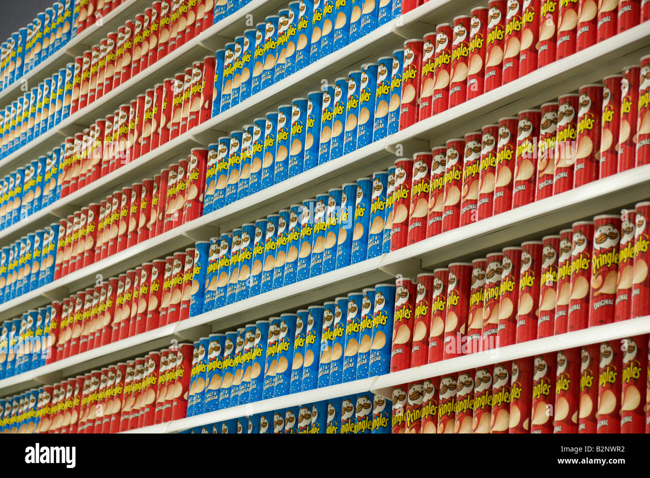 Punkt der Aufsteller von Pringles Stockfoto