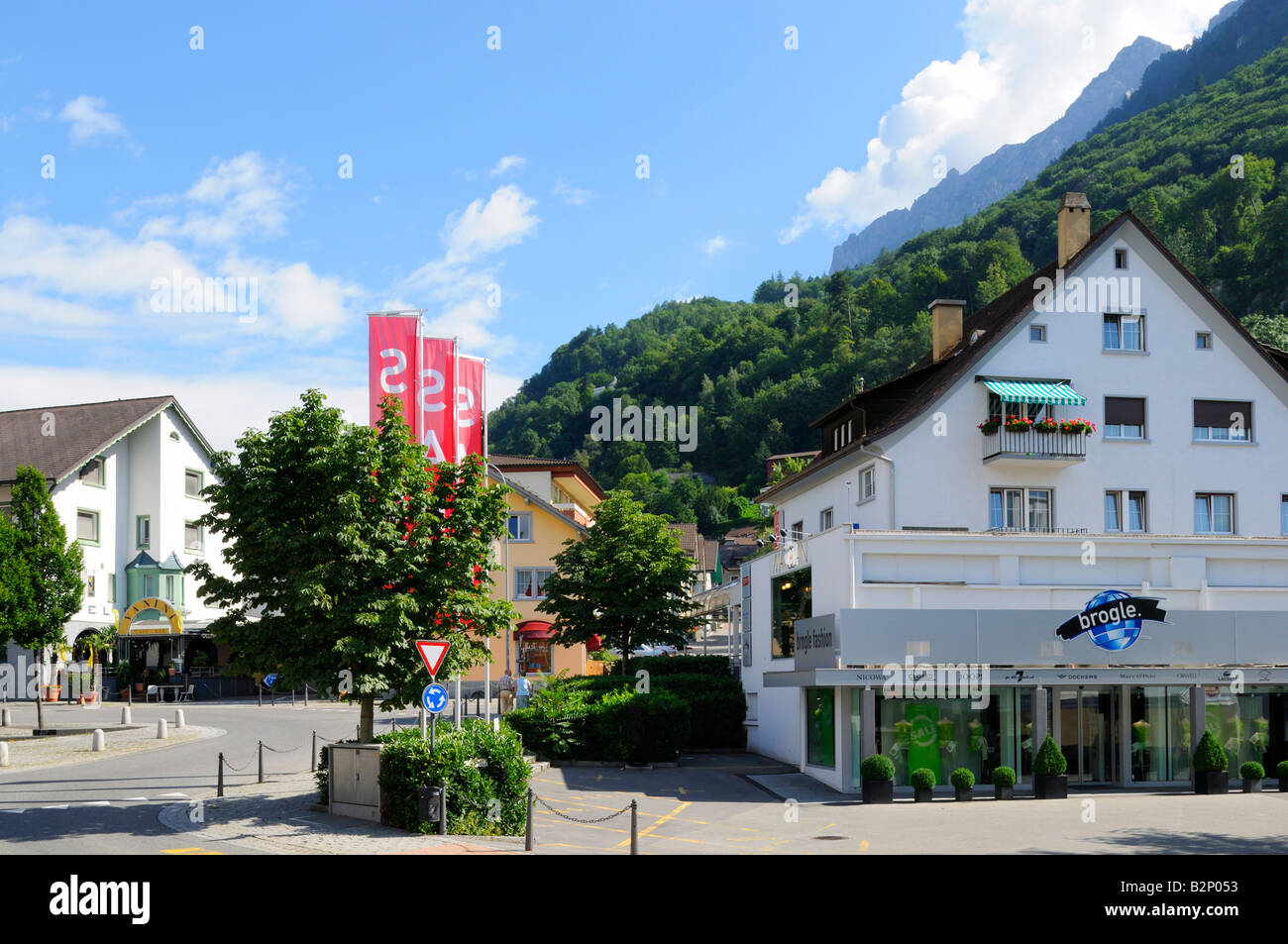 Das Vaduz Städtle (Innenstadt), Liechtenstein LI Stockfoto