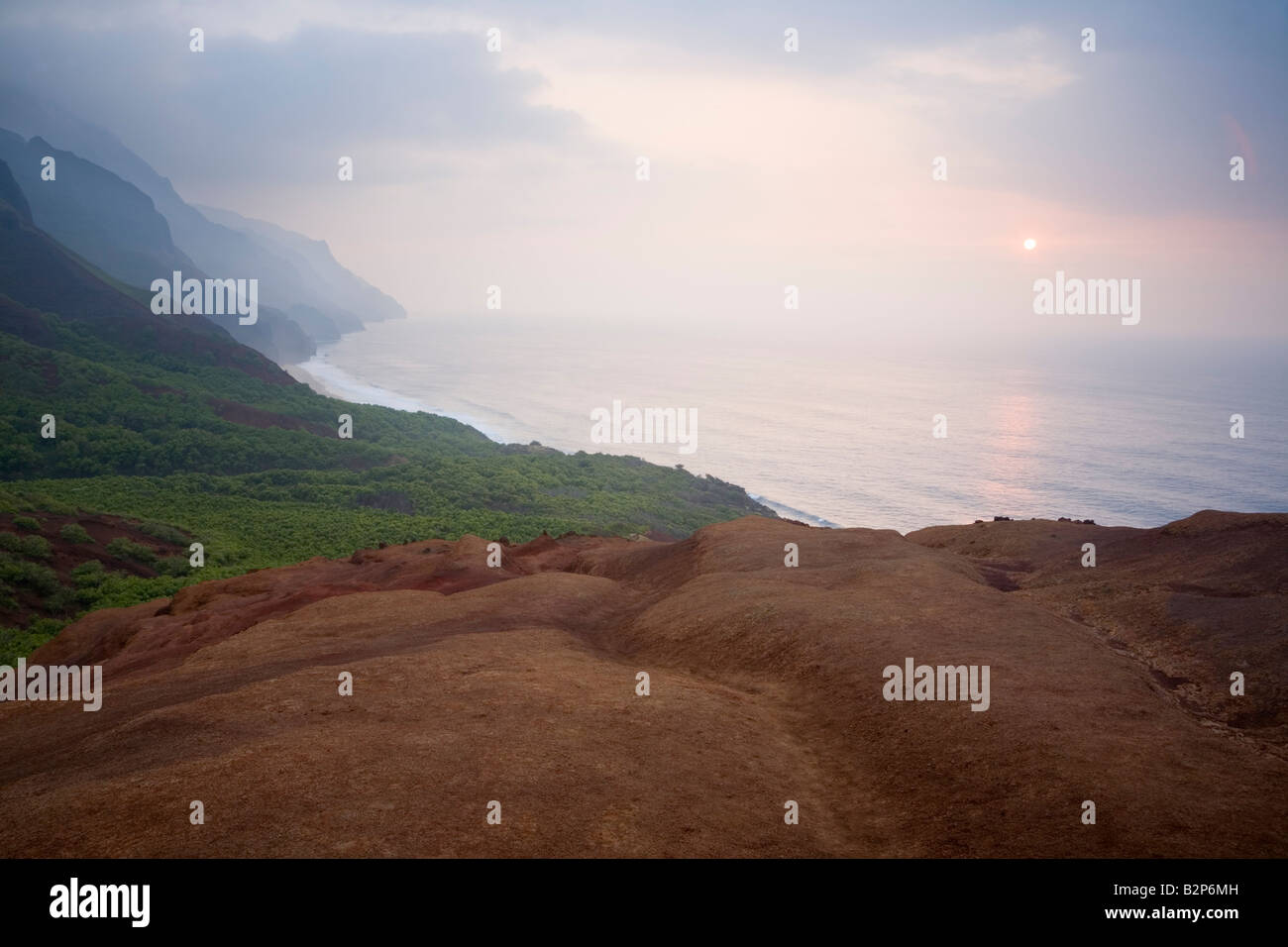 Na Pali Küste bei Sonnenuntergang Na Pali Coast State Park Kaua ' i Hawaii USA Stockfoto