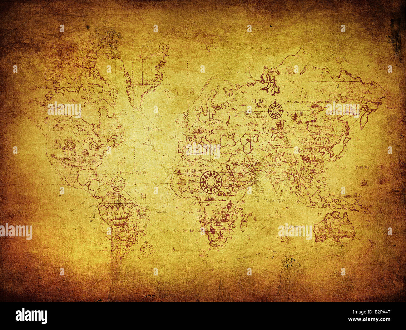 alte Karte der Welt Stockfoto