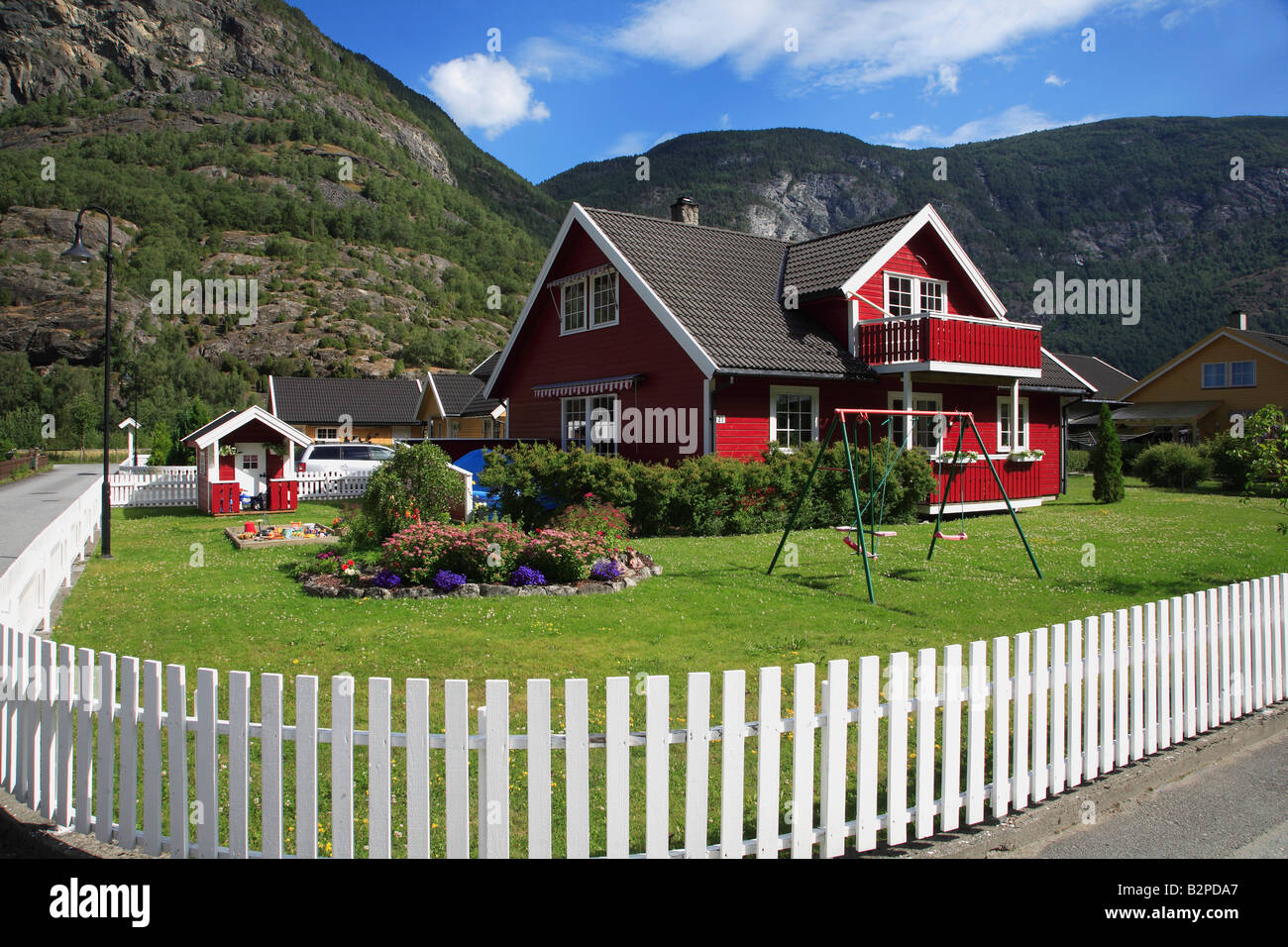 Typisches Landhaus Norwegen Laerdal Stockfoto