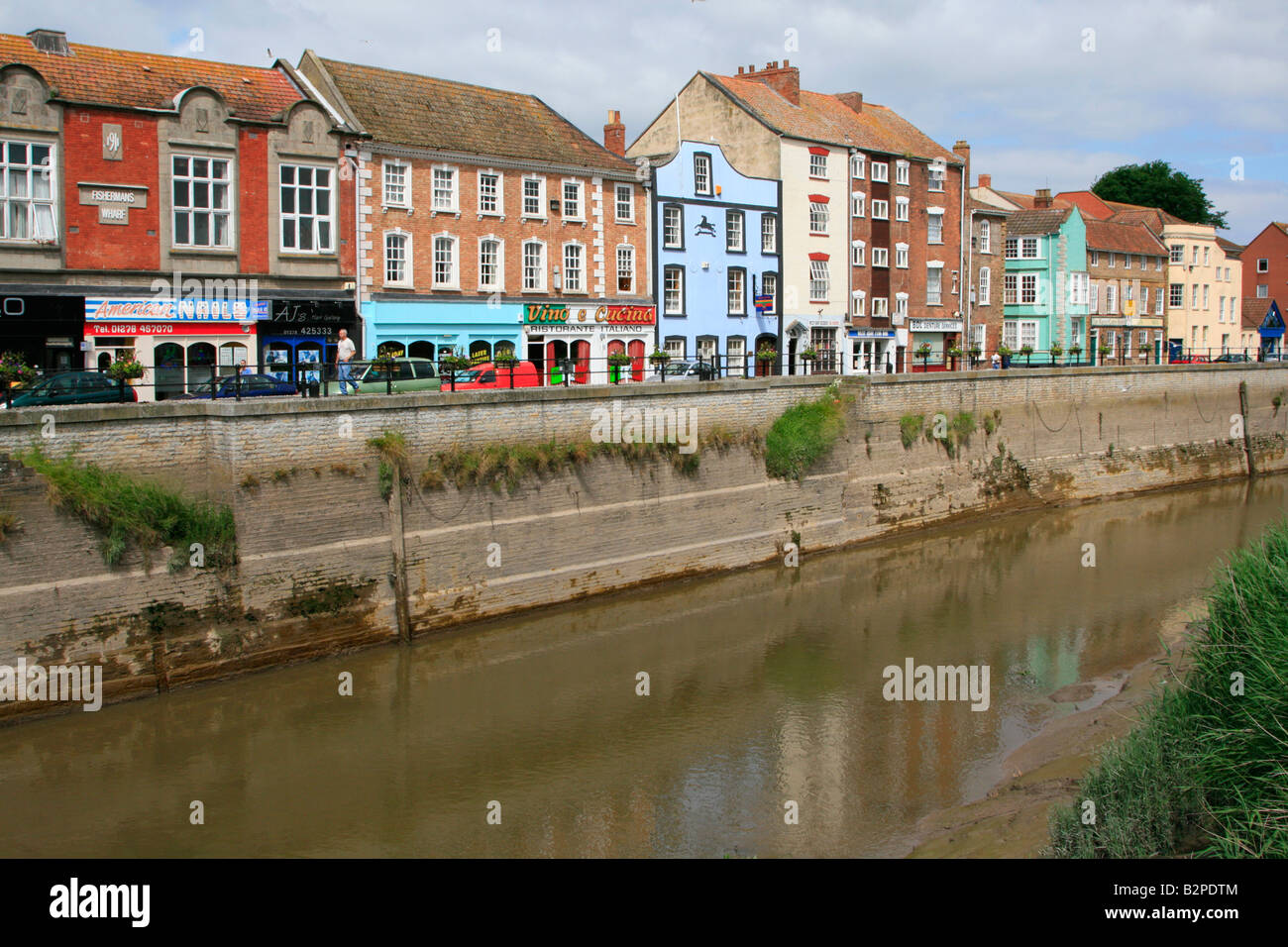 Das somerset West Kai Fluß Parrett Bridgwater Stadtzentrum England uk gb Stockfoto