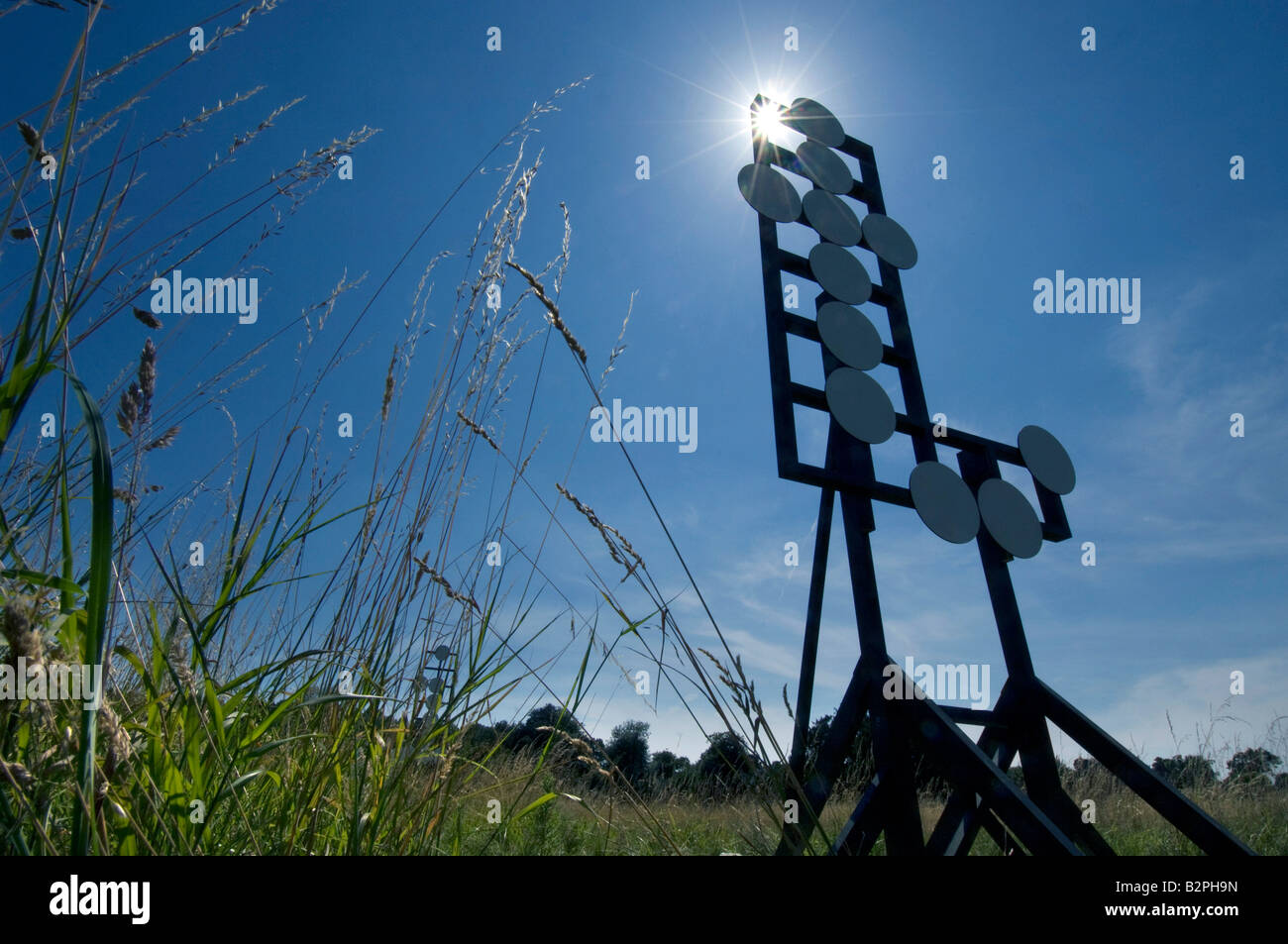 Der Buchstabe t steht in einem Feld von Waverley Abtei in der Nähe von Farnham Surrey. Stockfoto