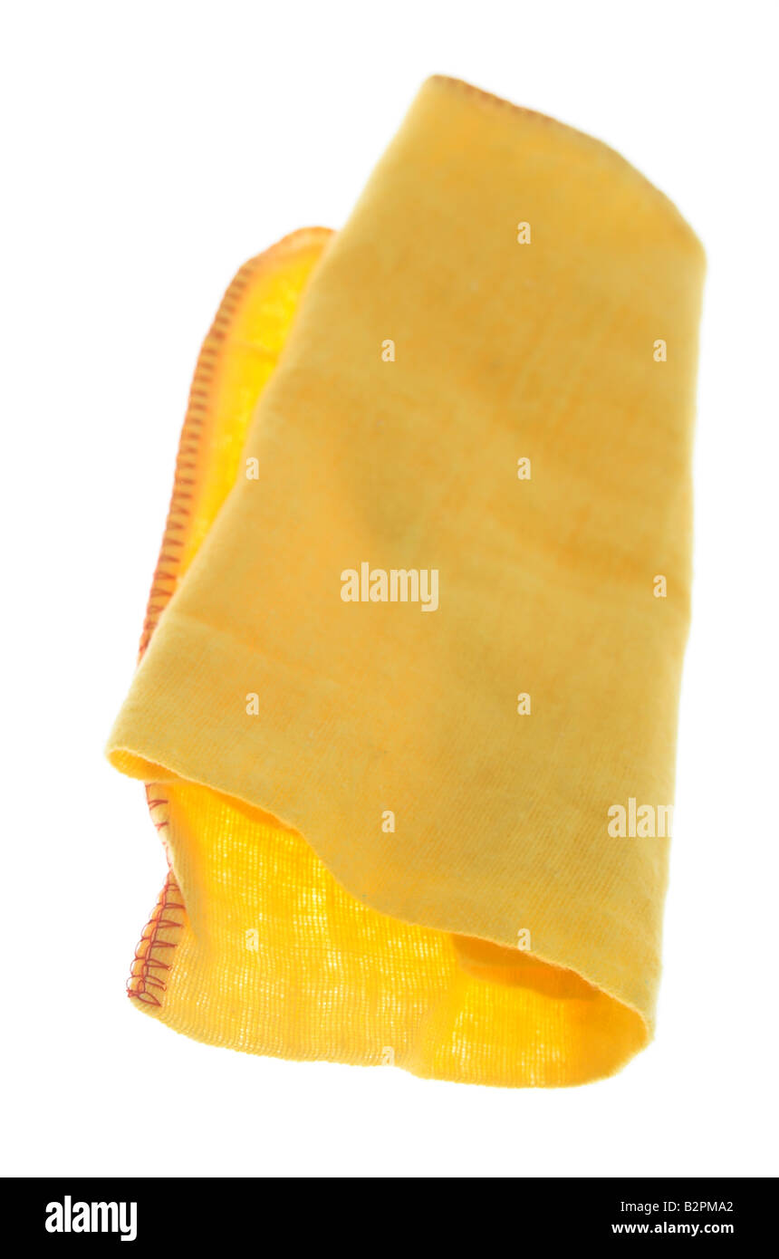 Einem Tuch gelb abstauben Stockfoto