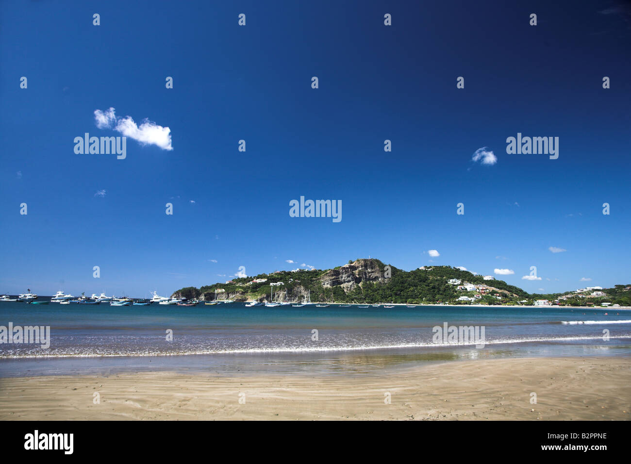 Blick auf den Strand von San Juan del Sur, Nicaragua Stockfoto