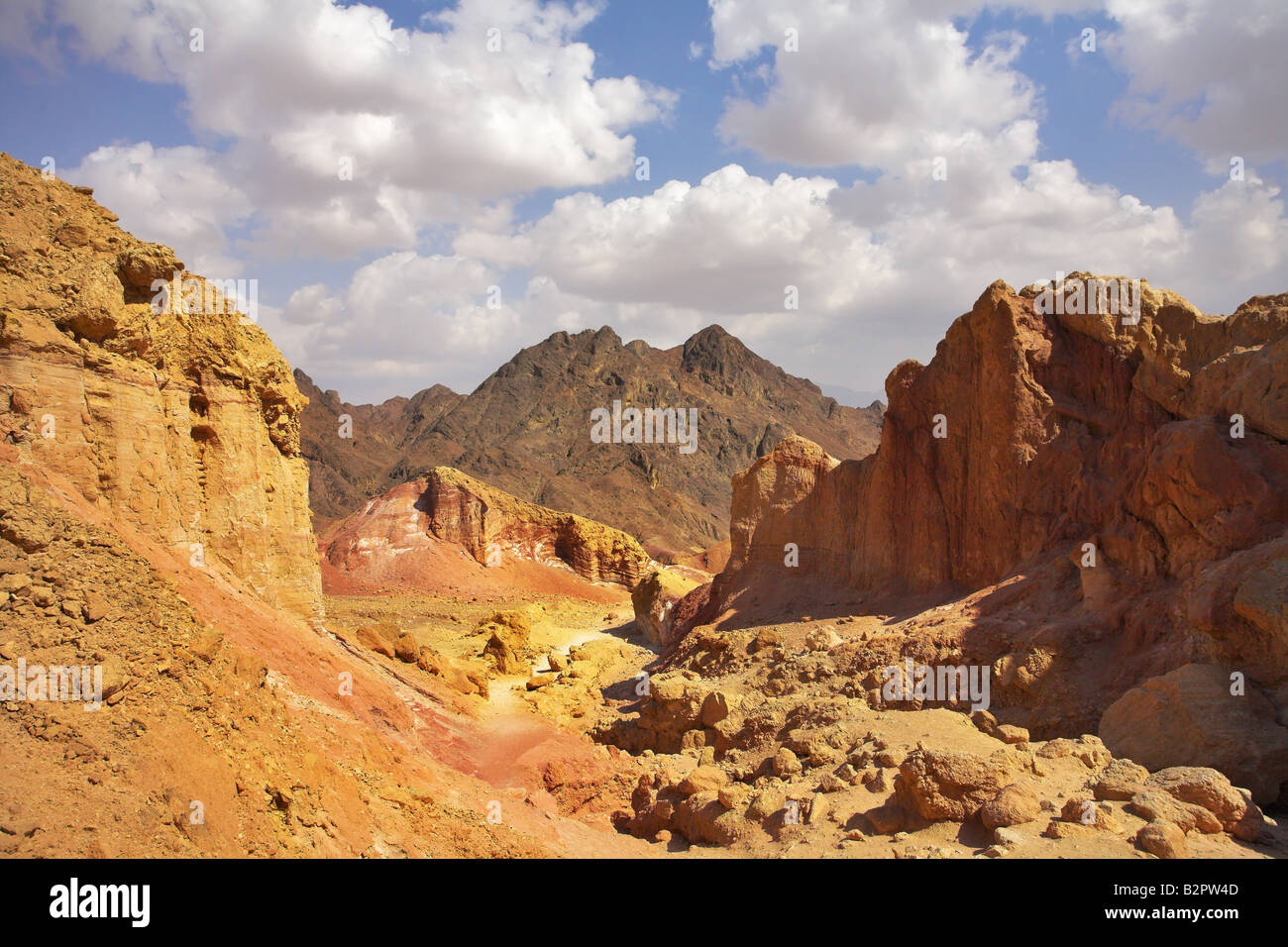 Straße, steinigen Wüste Sinai im Süden Israels Stockfoto