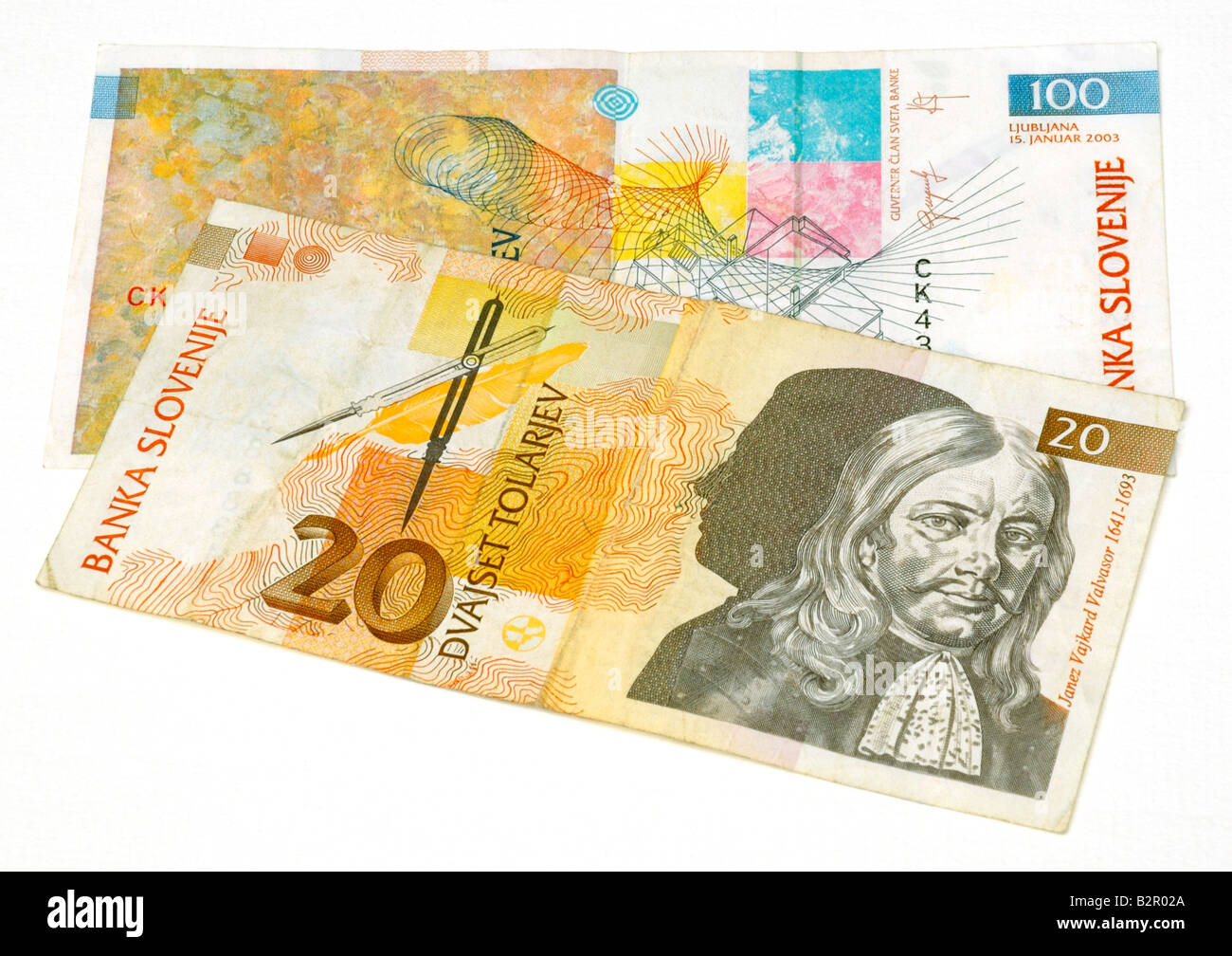 Slowenische Banknoten Stockfoto