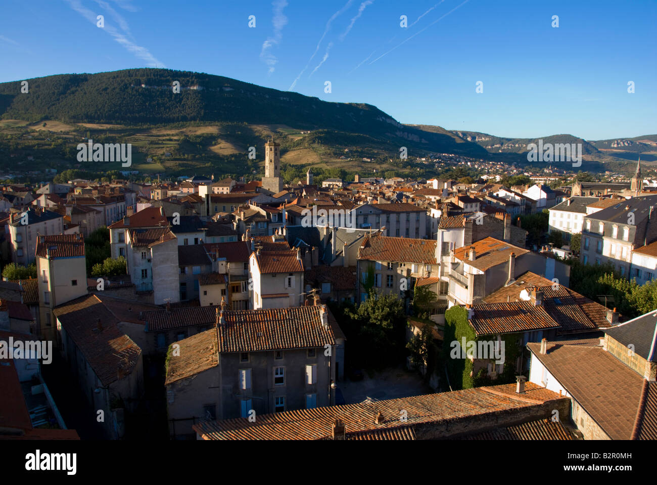 Europa Frankreich Aveyron Millau Hängebrücke Stockfoto
