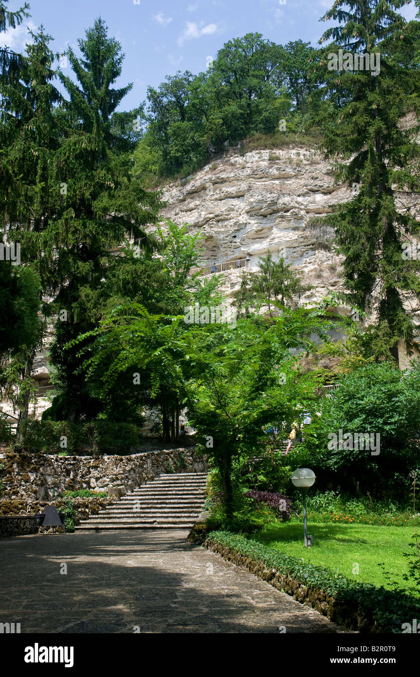 Aladzha (Aladja) Mittelalter-Rock Höhle Klosteranlage in der Nähe von Golden Sands im Nordosten von Bulgarien. Stockfoto