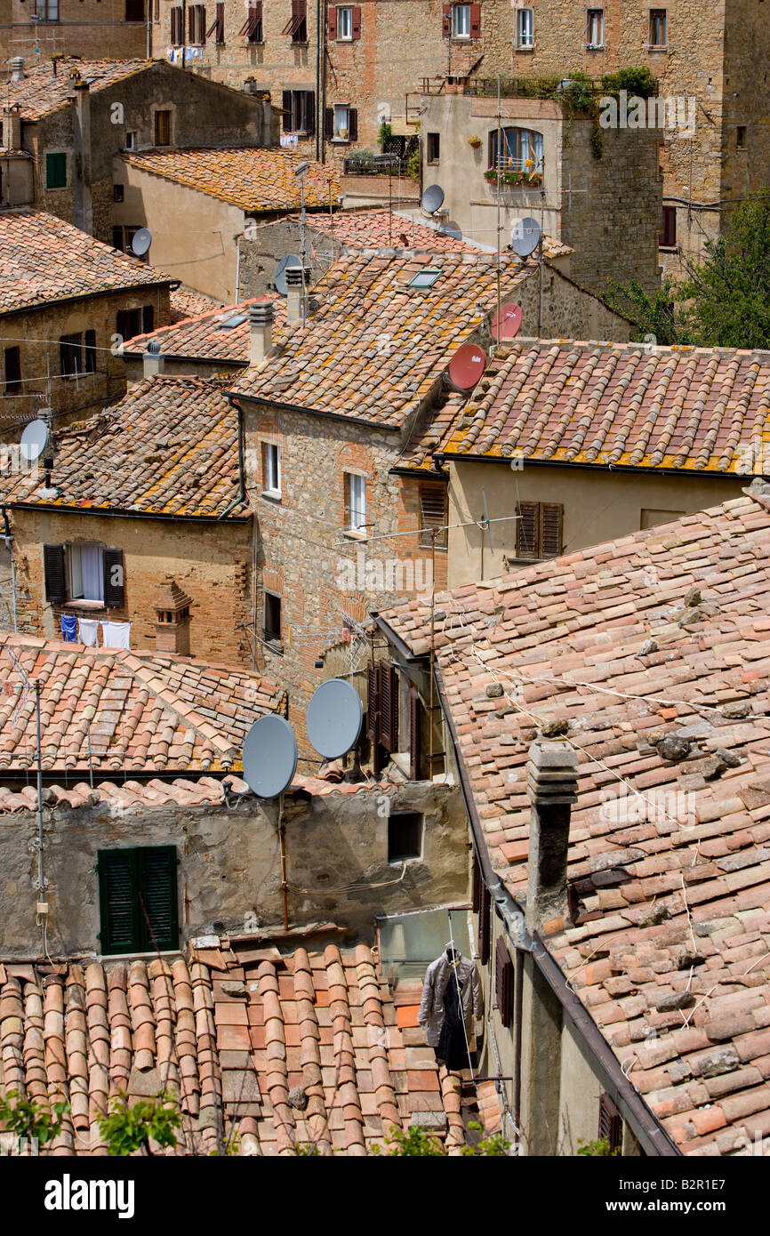 Dächer von Volterra Stockfoto