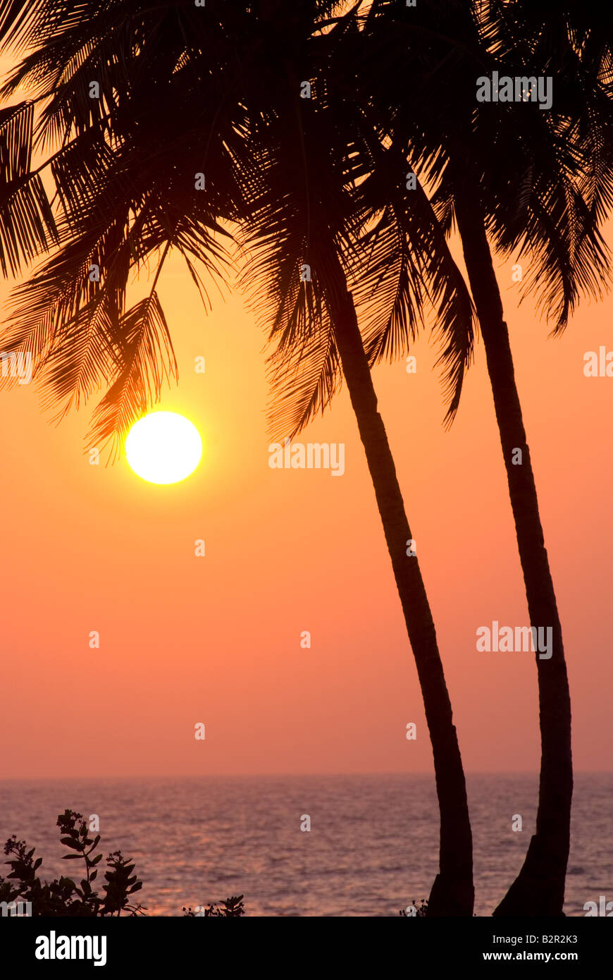 Sonnenuntergang über Agonda Beach, Goa, Indien, Asien Stockfoto
