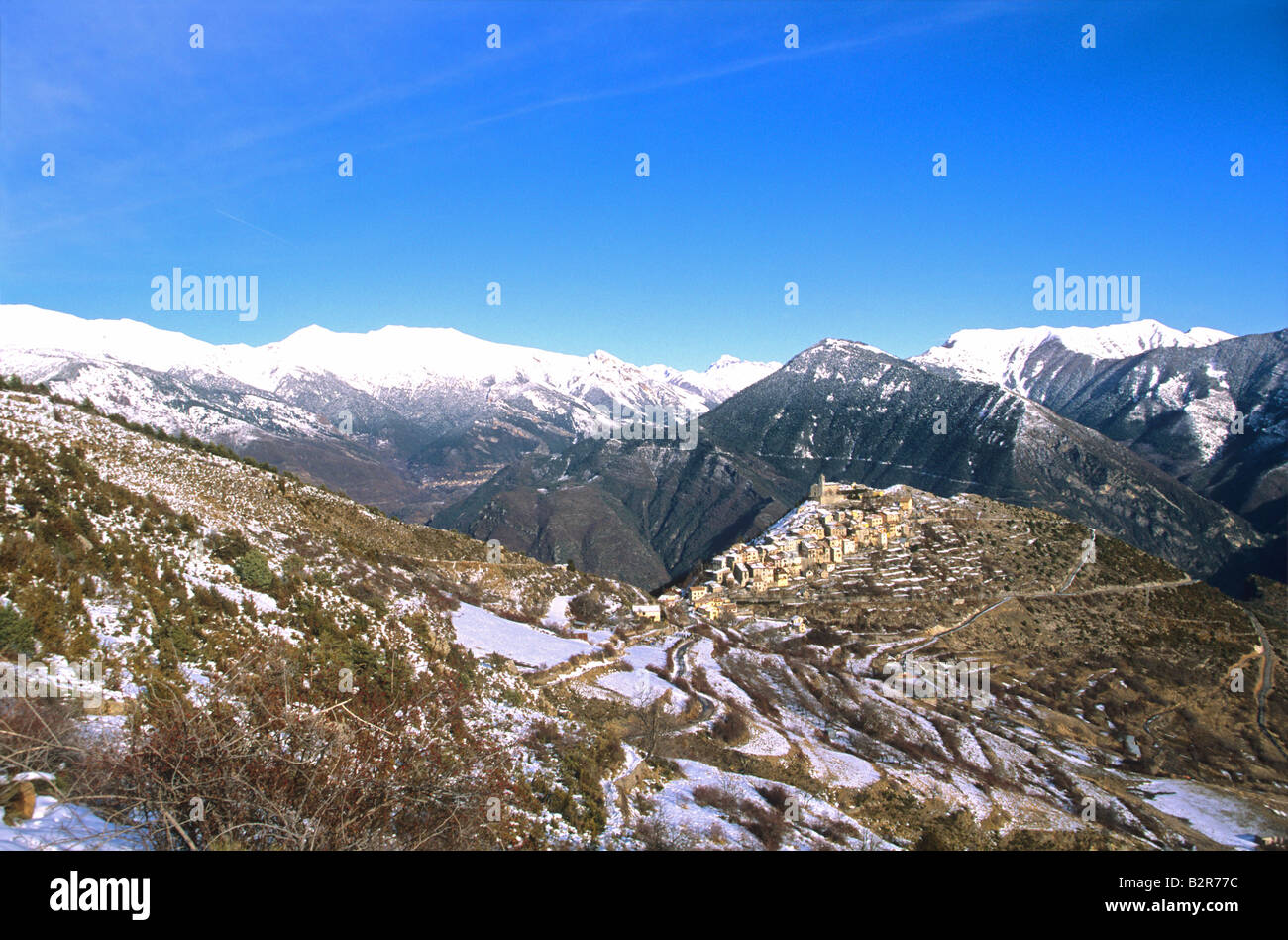 hochgelegene Dorf Ilonse Mercantour Nationalpark ALpes-Maritimes 06 PACA Frankreich Stockfoto