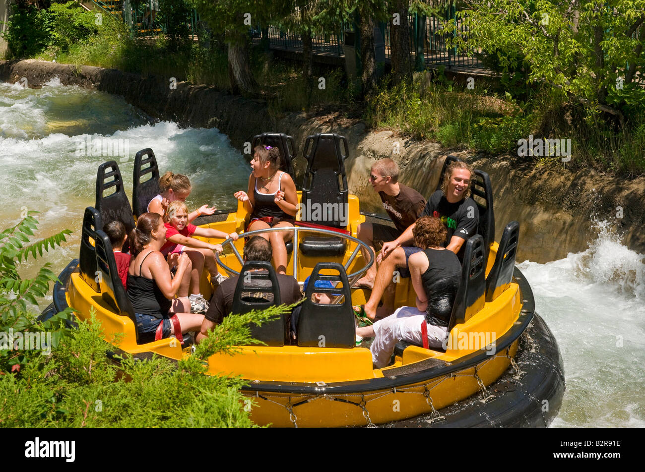 Raging Rapids Ride im Six Flags Great America Stockfoto