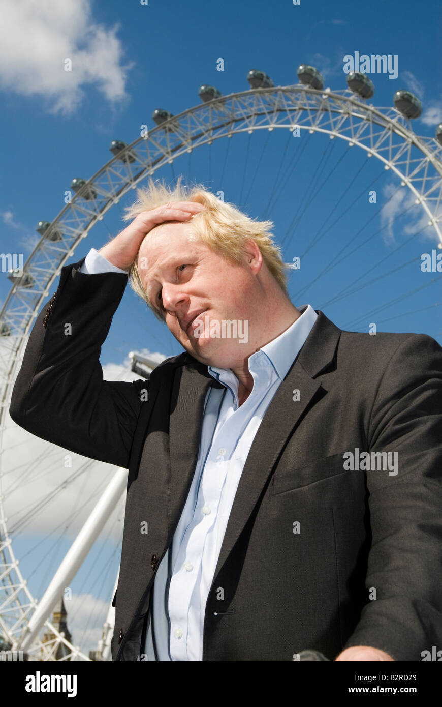 Bürgermeister von London Boris Johnson bei der Vorstellung der London-Radfahren-Kampagne Stockfoto