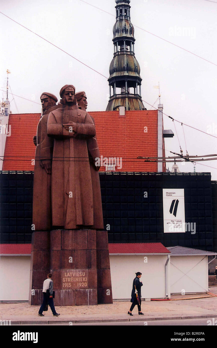 Lettischen Gewehrschützen Denkmal, RIga, Lettland 2001 Stockfoto