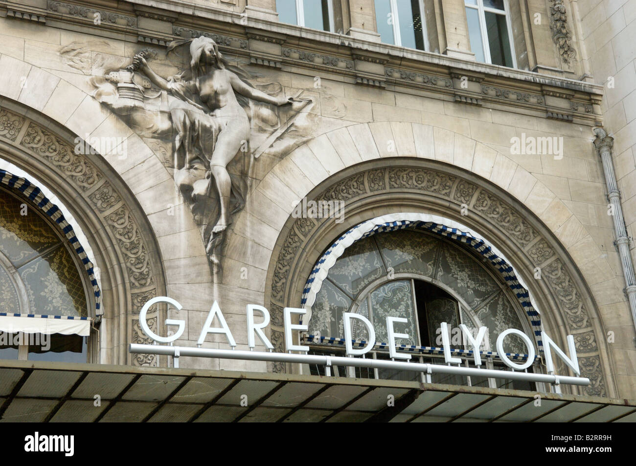 Gare de Lyon Bahnhof Station Zeichen Stockfoto