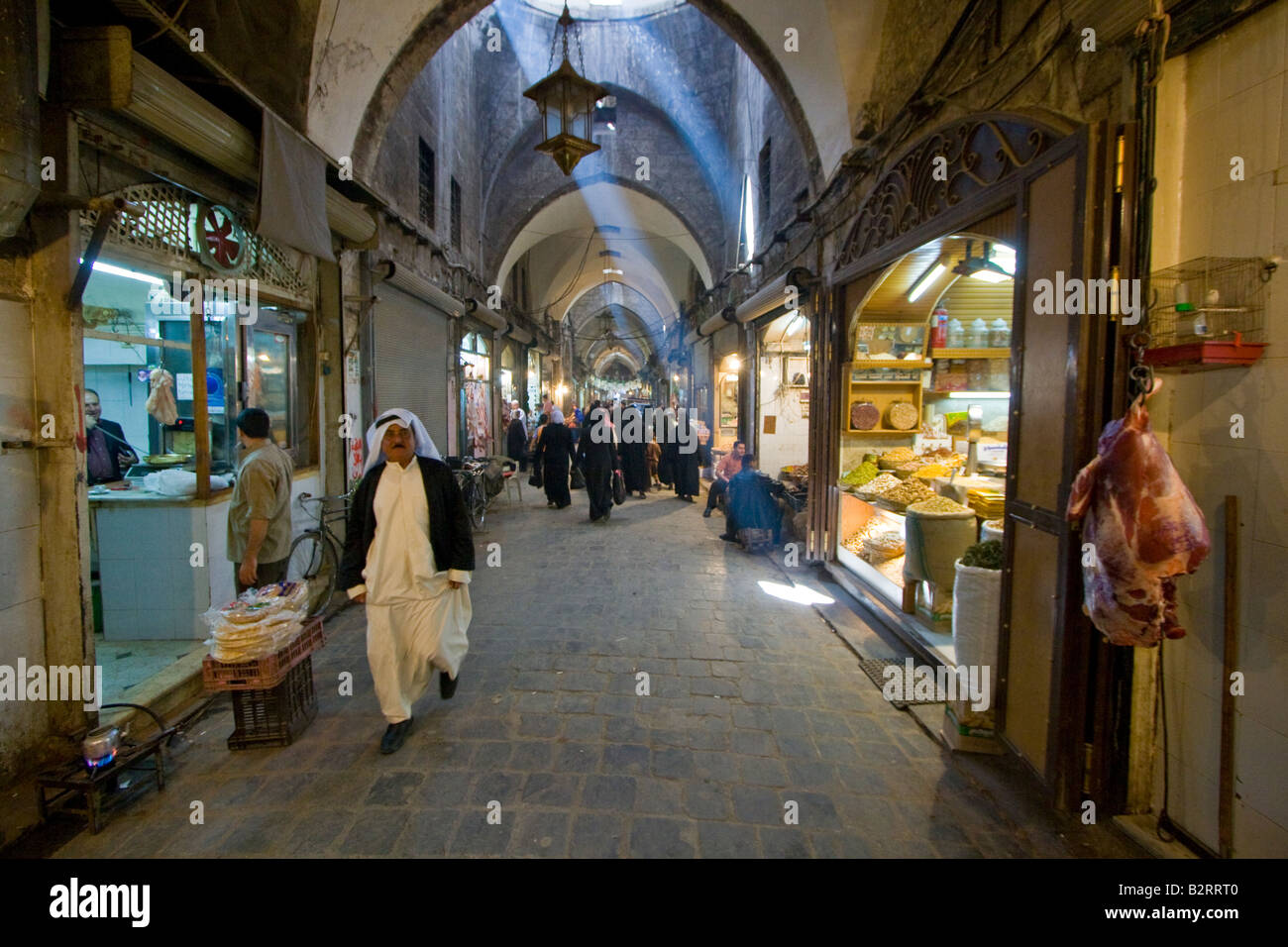 Der Souk in der Altstadt von Aleppo Syrien Stockfoto