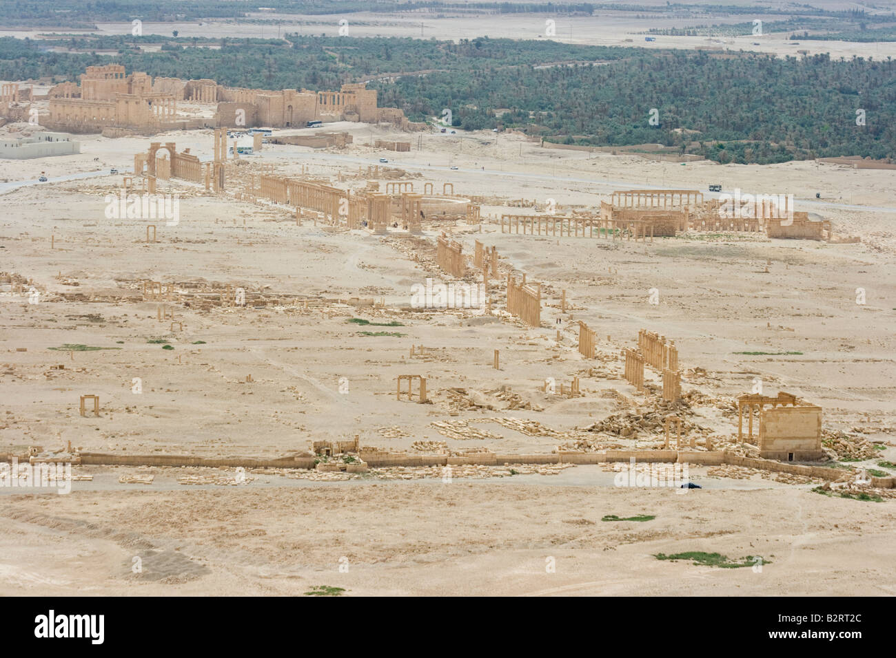 Landschaftsansicht der römischen Ruinen von Palmyra in Syrien Stockfoto