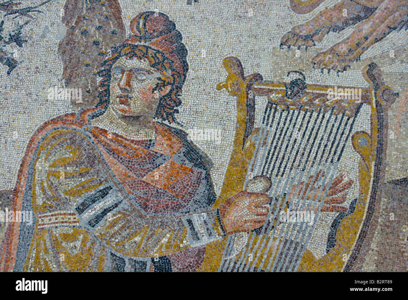 Orpheus-Mosaik im Museum in Shahba-Syrien Stockfoto