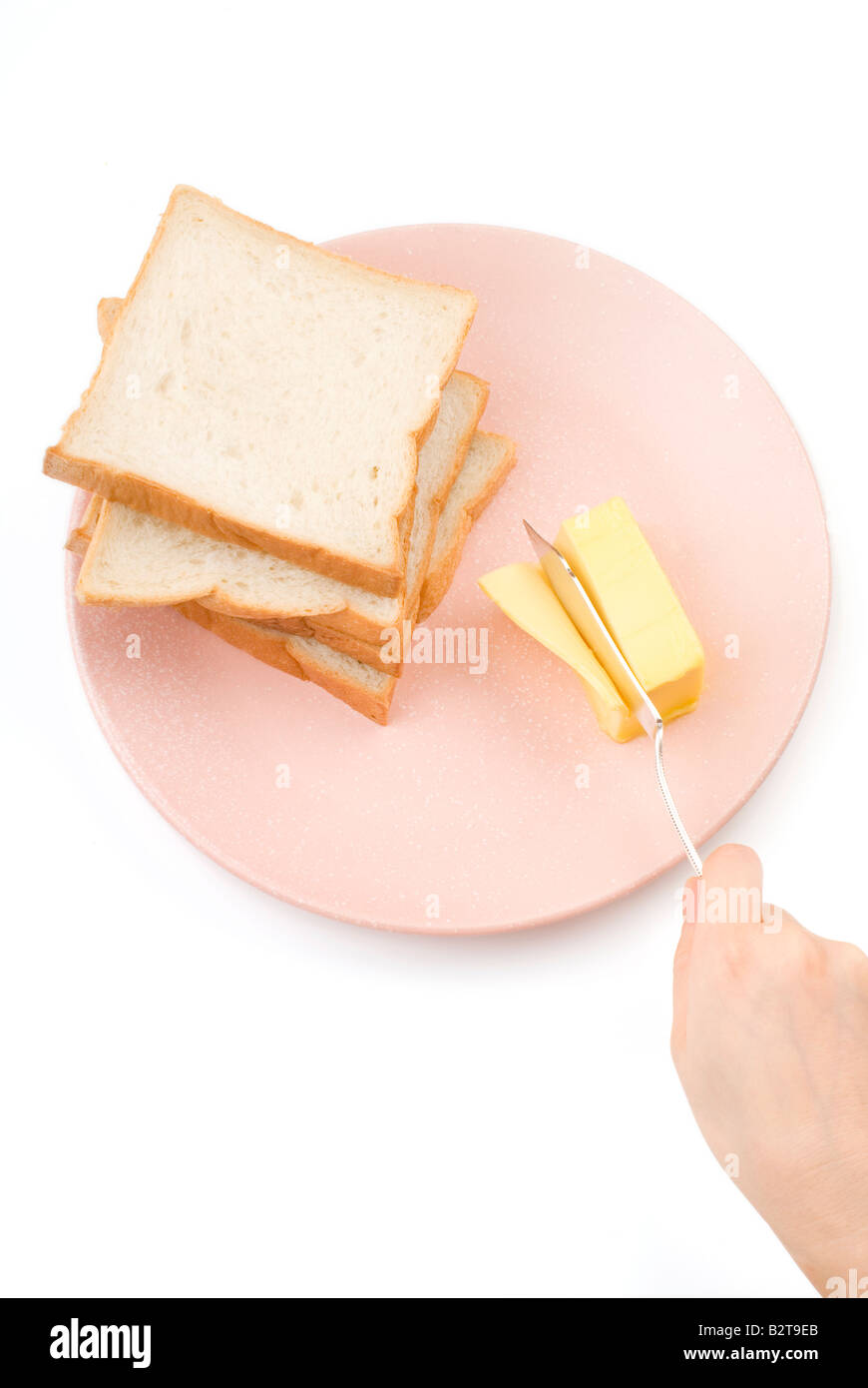 Toast und butter Stockfoto