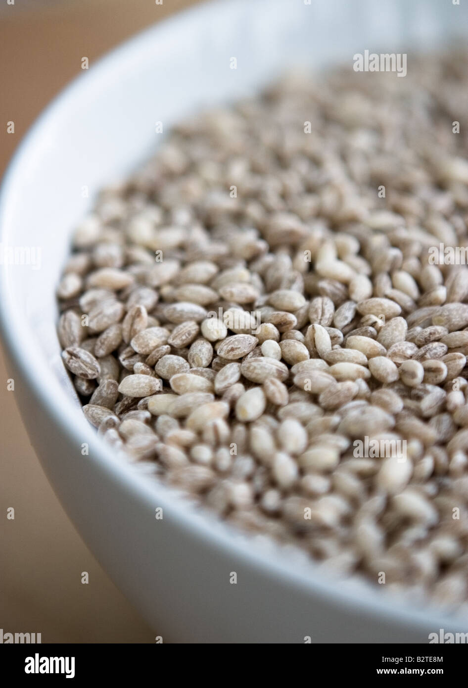 Graupen (Pot) in eine Schüssel geben Stockfoto