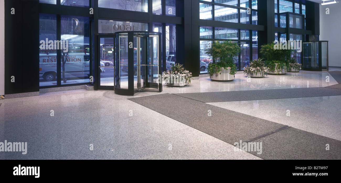 Lobby-Eingang Türen, Bürogebäude, Philadelphia USA Stockfoto