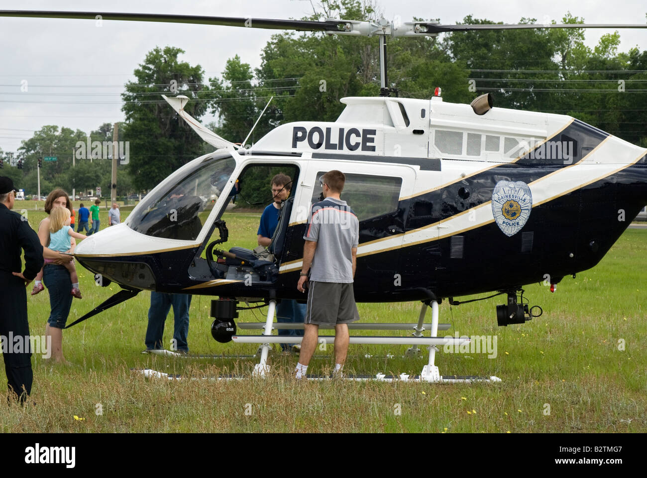 Gainesville Florida Abteilung Polizeihubschrauber an Hubschrauber fair Gainesville Florida Stockfoto