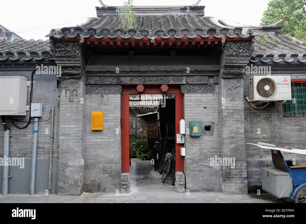 Beijing Hutong Residenz.  7. August 2008 Stockfoto