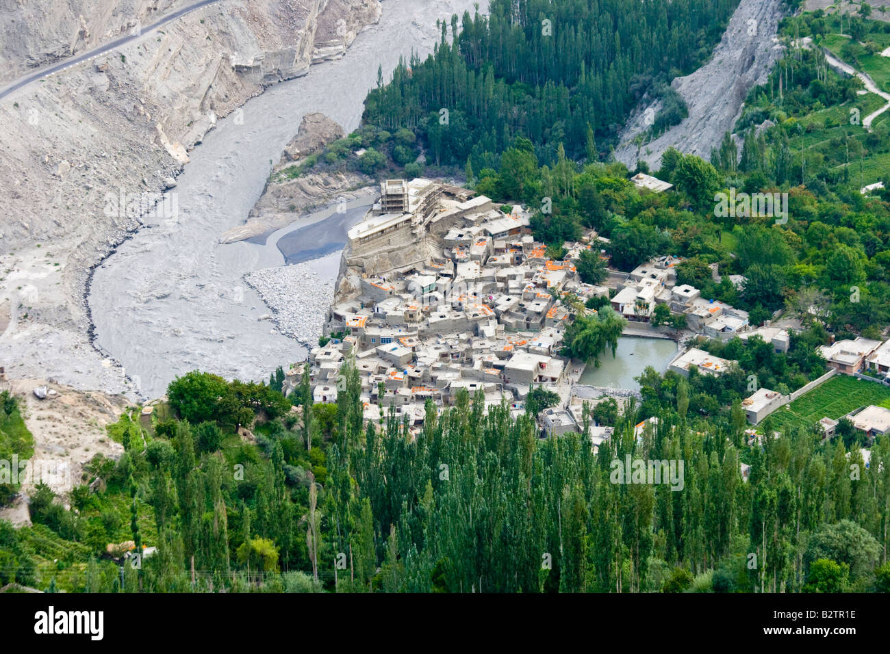 Ganish Dorf im Hunza-Tal im Norden Pakistans Stockfoto