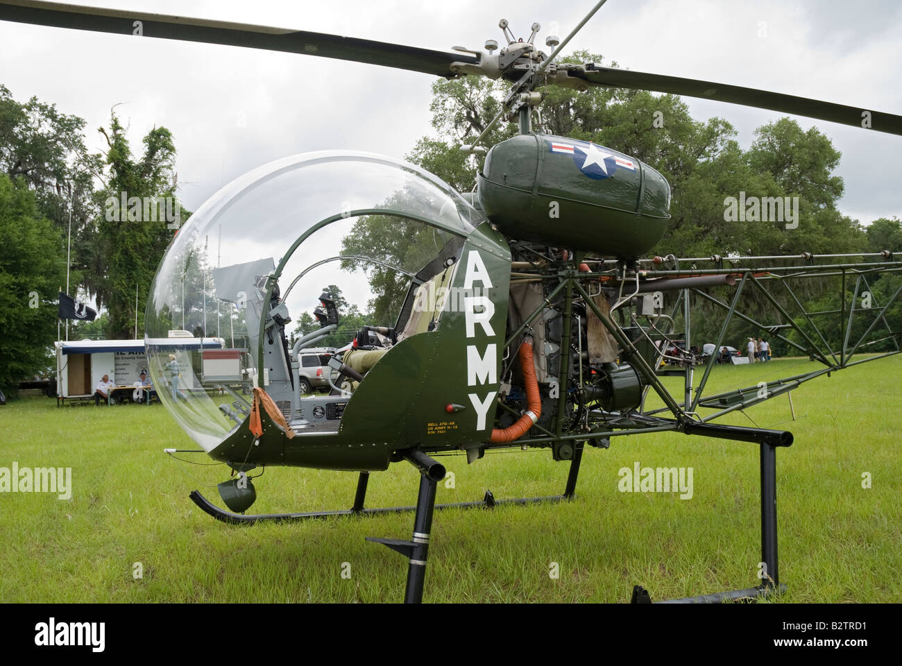 Bell 47G 4A U S Army H 13 ein allgemeines Dienstprogramm Hubschrauber von Bell bei Hubschrauber fair Gainesville Florida Stockfoto
