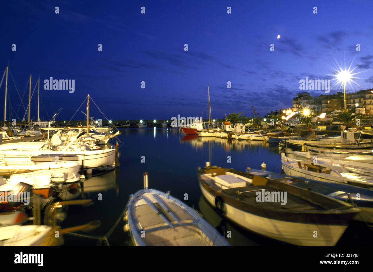 Hafen von Marina di Camerota, Cilento, Salerno, Kampanien, Italien Stockfoto