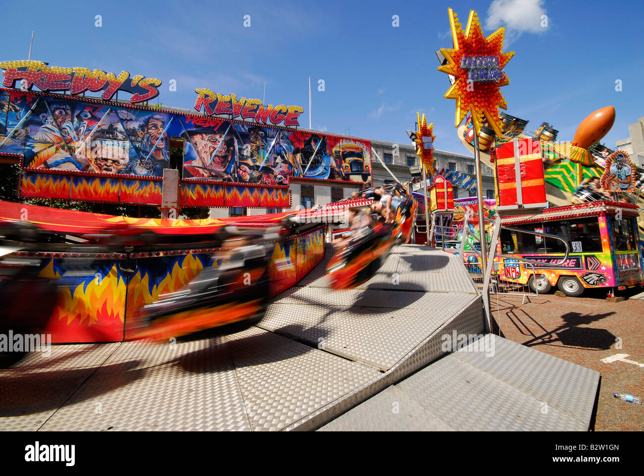 Freddies Rache Kirmes Fayre Fahrt Stockfoto