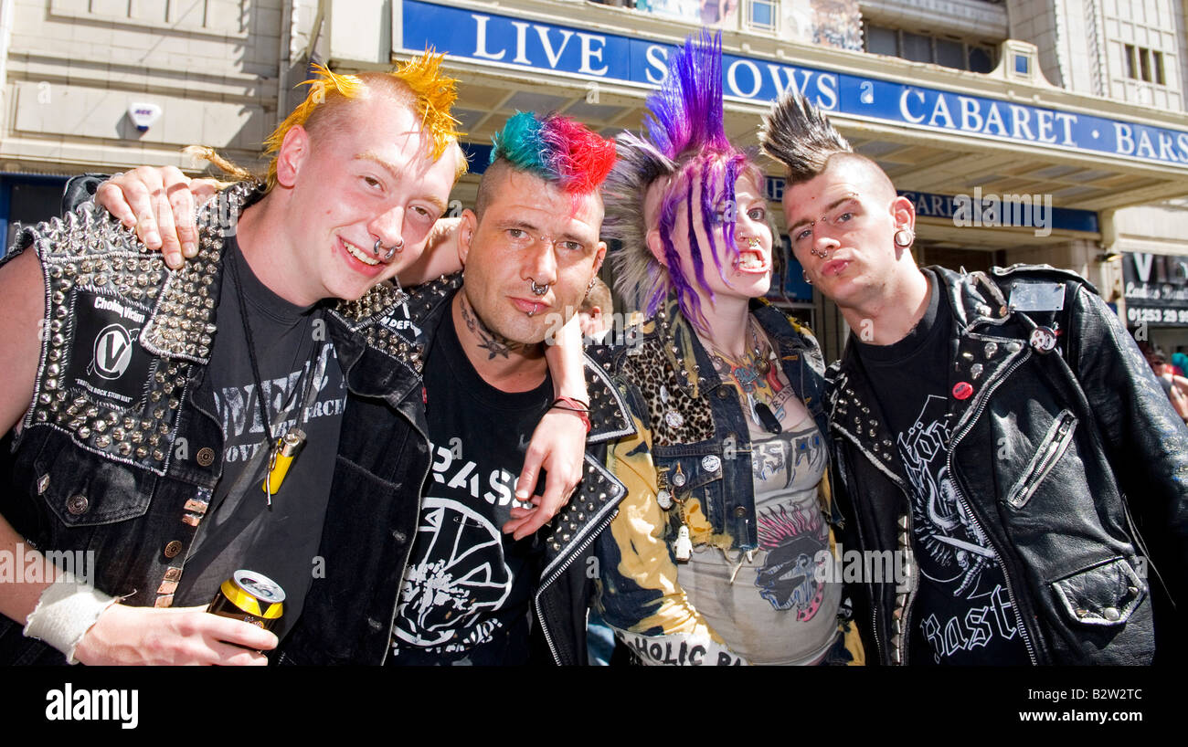 Gruppe von Punk-Rocker auf Rebellion festival Stockfoto