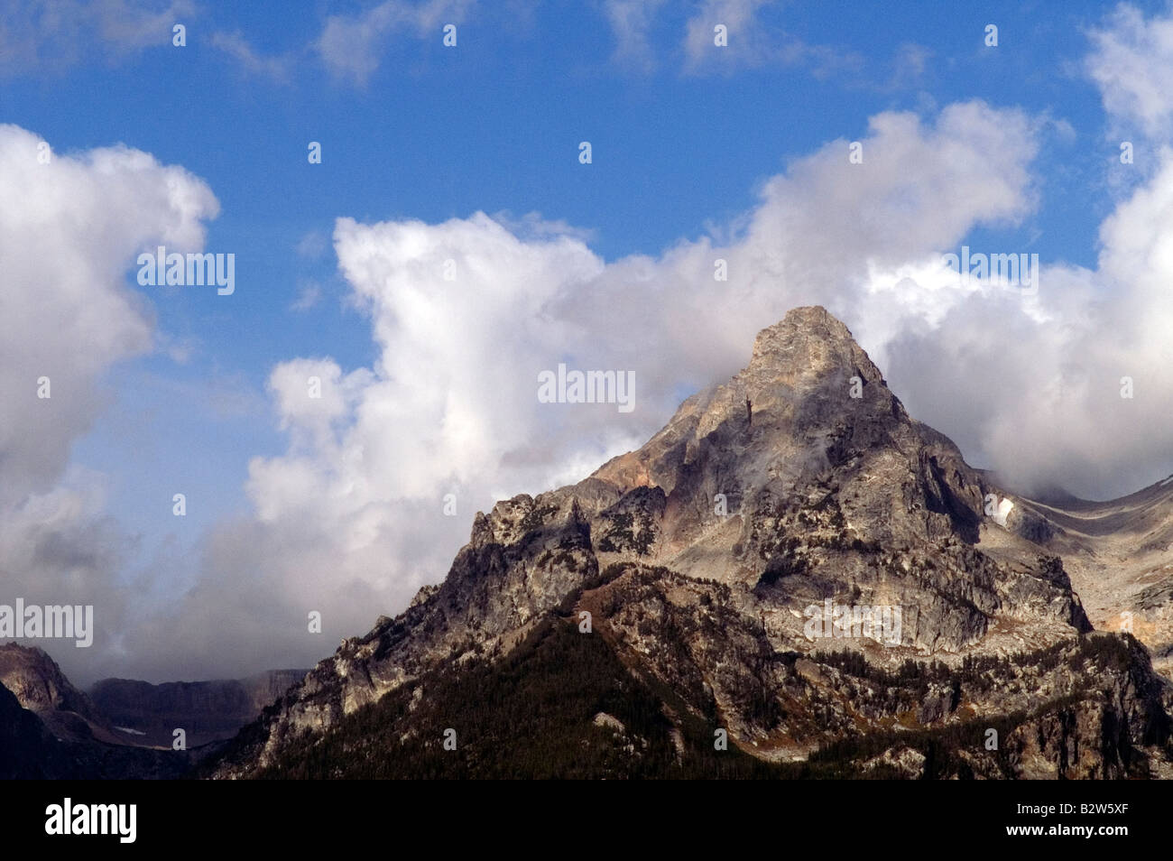 Eine isolierte Spitze in die Grand Teton Berge Tetons Wyoming Stockfoto