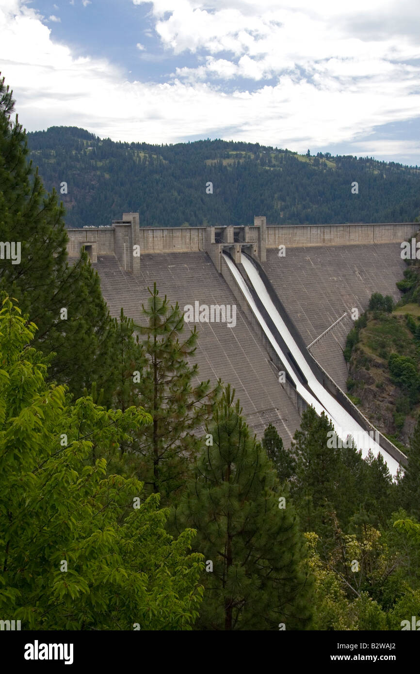 Dworshak Damm ist ein Staudamm befindet sich auf der North Fork des Clearwater River in der Nähe von Orofino Idaho Stockfoto