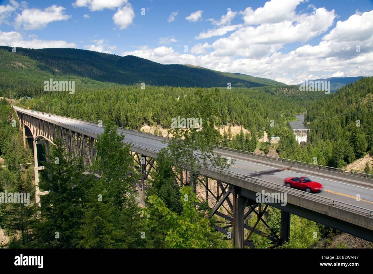 Moyie River Canyon Bridge in der Nähe von Bonners Ferry und Moyie Springs Idaho Stockfoto