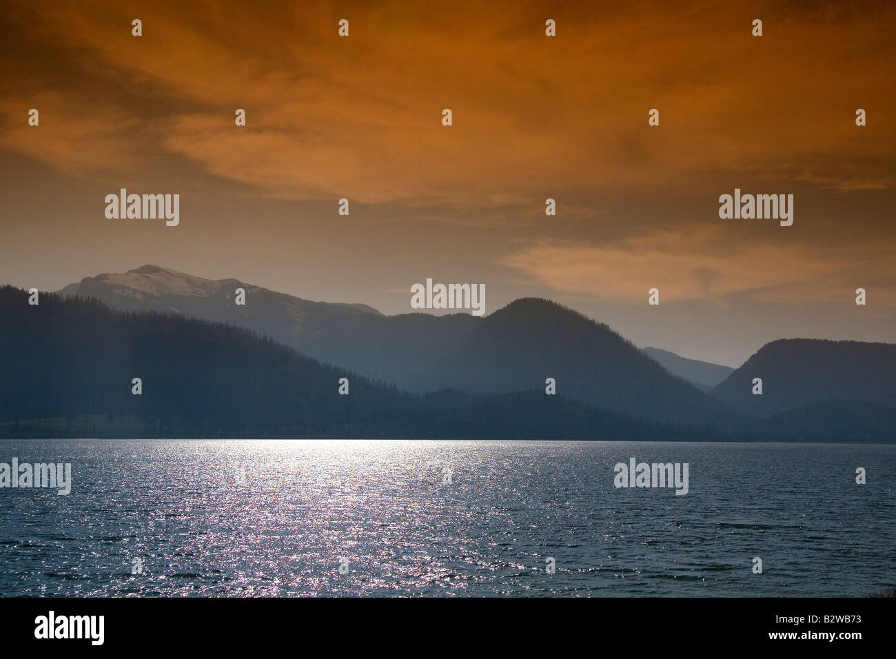 Jackson Lake und die Teton Range im Grand-Teton-Nationalpark, Wyoming Stockfoto