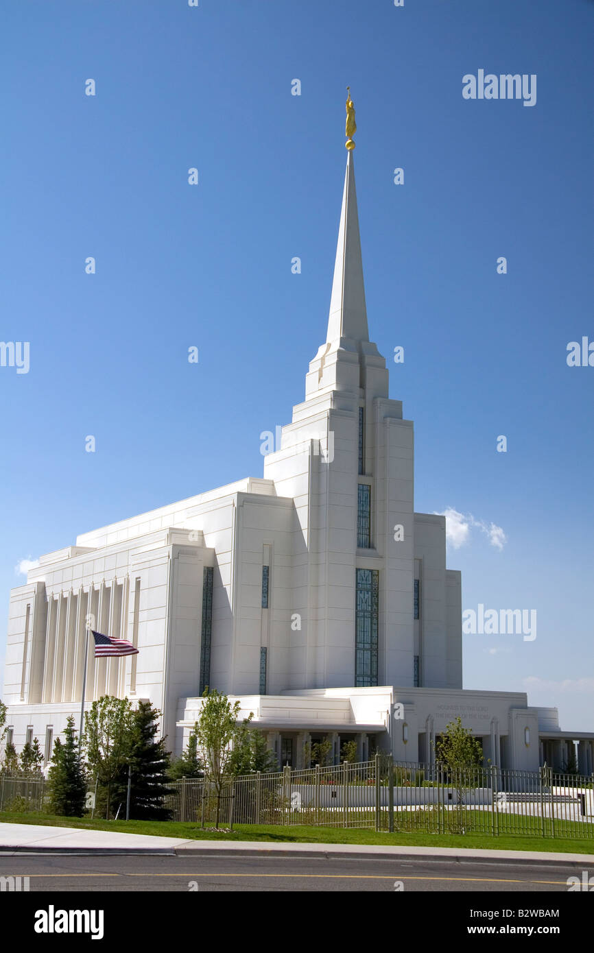 Die Tempel der Mormonen in Rexburg Idaho Stockfoto