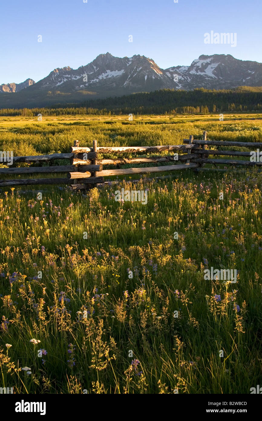 Die Sawtooth Berge in der Dämmerung in die Stanley-Becken in Idaho Stockfoto