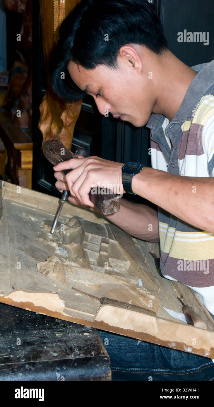 Holzschnitzer Werkstatt Hoi An Vietnam Stockfoto