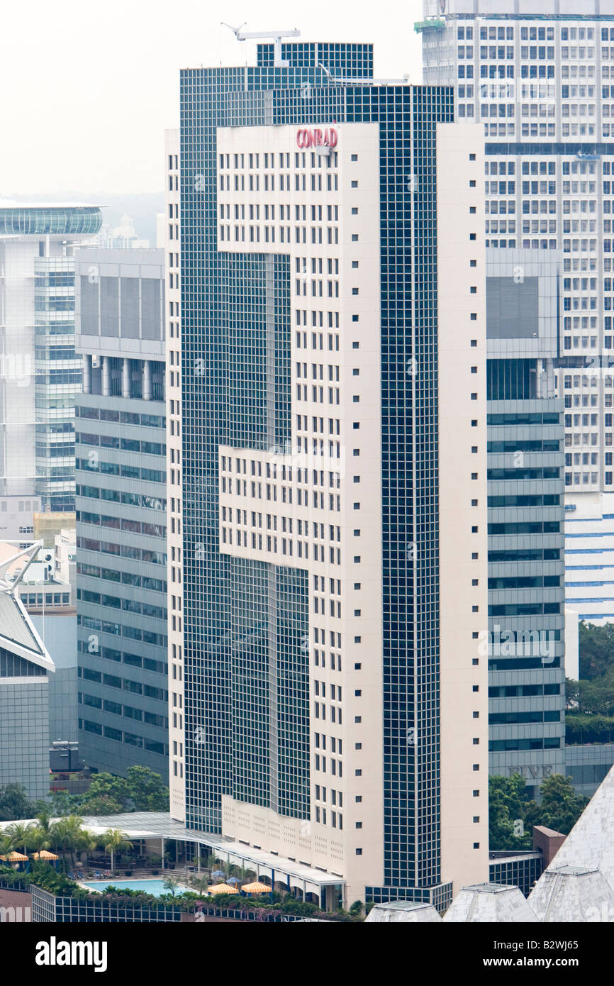 Conrad Hotel Singapore Flyer-Ansicht Stockfoto