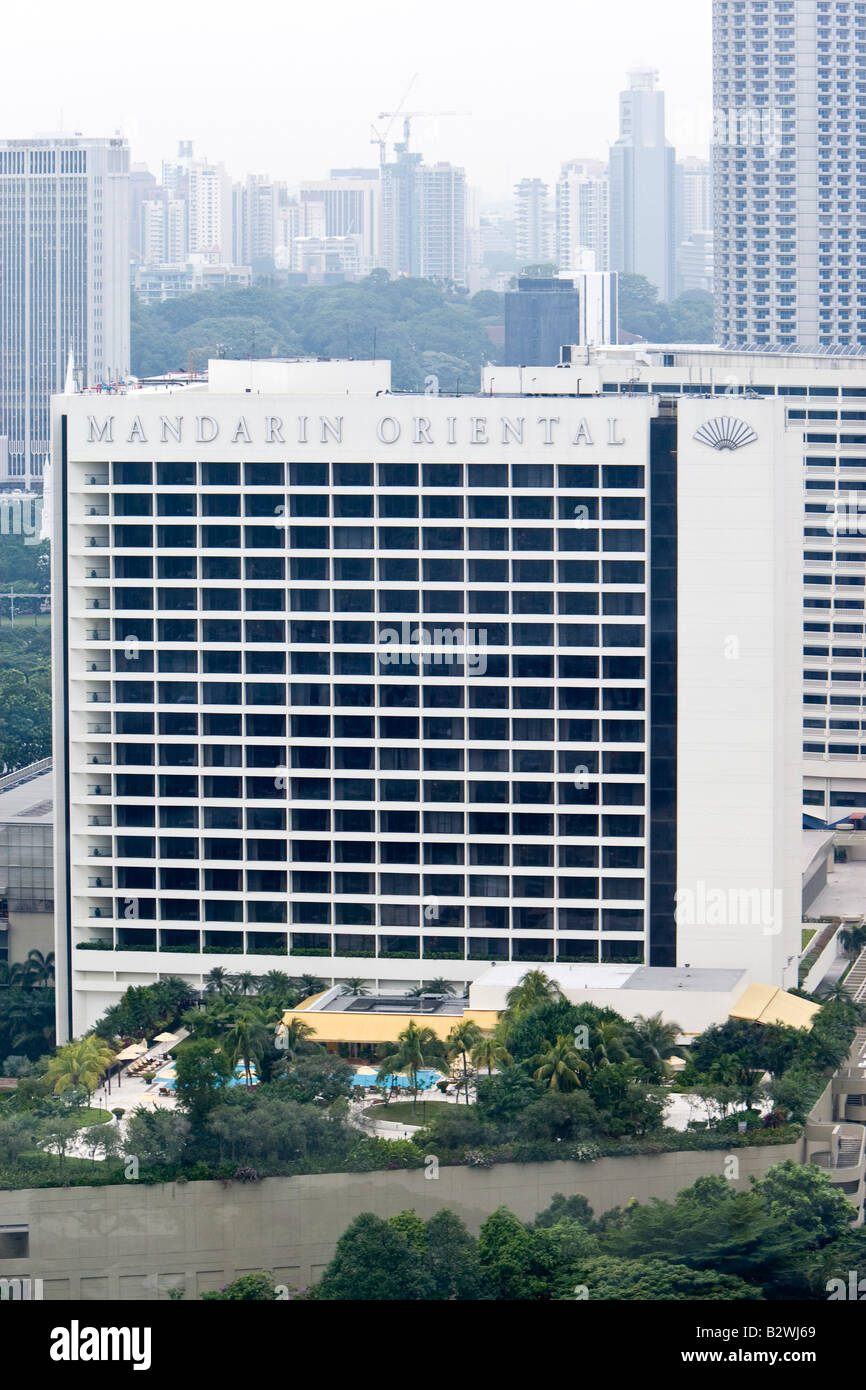Mandarin Oriental Hotel Singapore Flyer-Ansicht Stockfoto