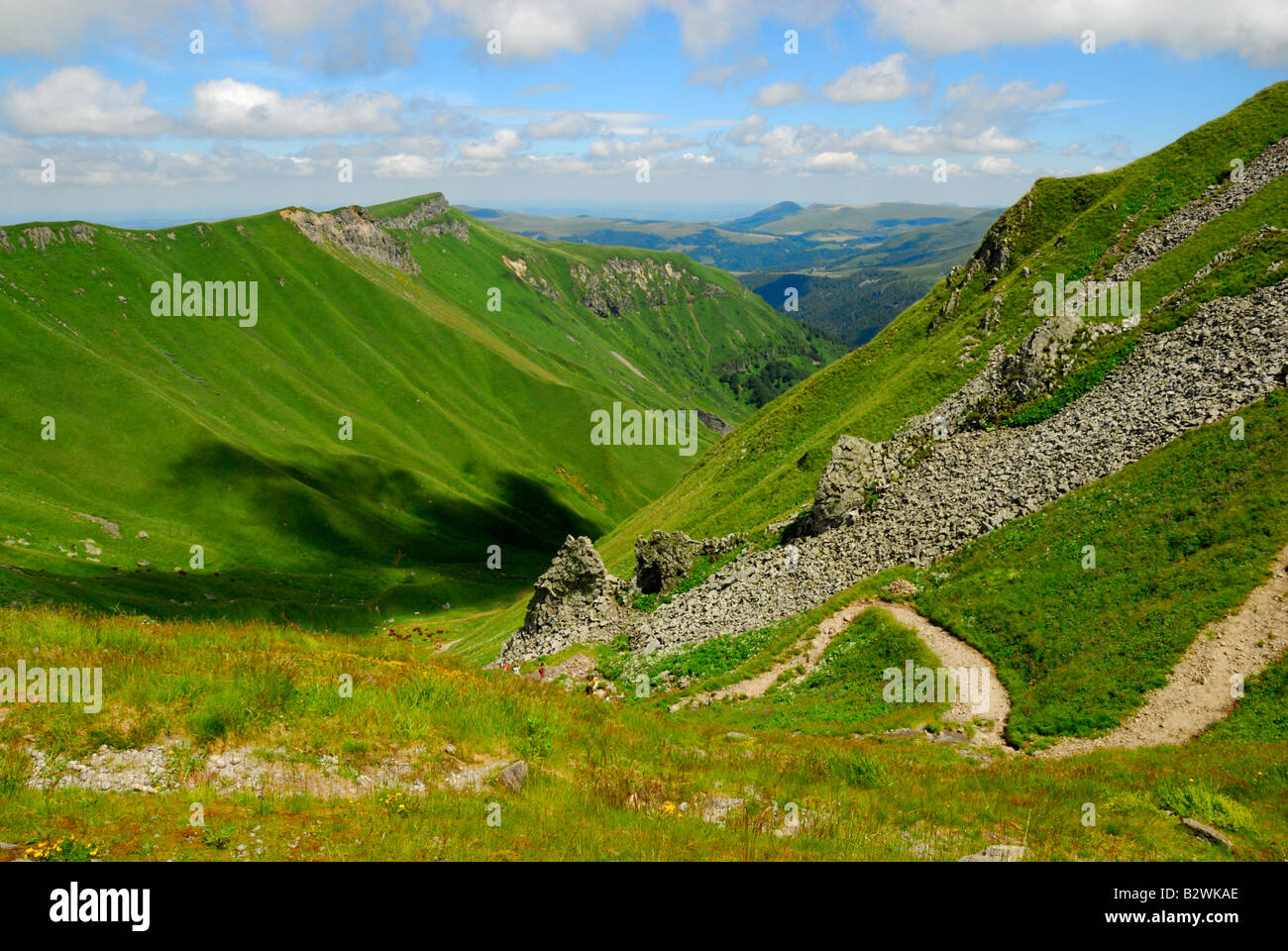 Abstieg vom Puy de Sancy, Auvergne, Frankreich Stockfoto