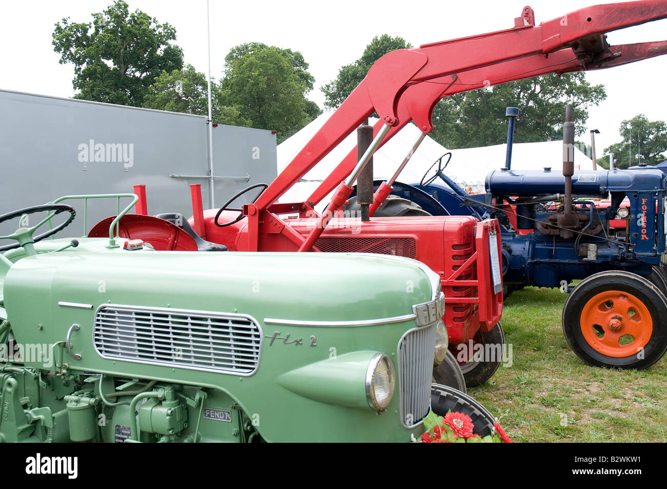 Oldtimer Traktoren auf eine landwirtschaftliche Messe Stockfoto